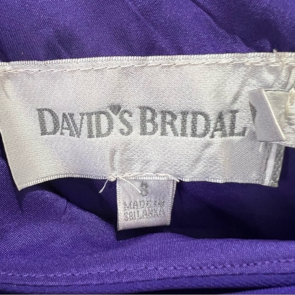 DAVID'S BRIDAL CHIFFON/POLY SHORT BRIDESMAID PARTY DRESS - Picture 8 of 9